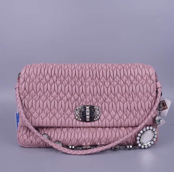 Túi Miu Miu hồng 2strap (ALT-Tag) Sz34 KG+