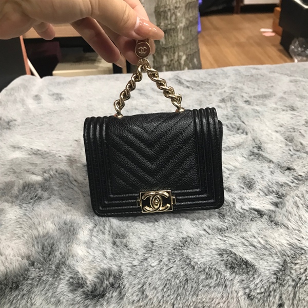 Túi Chanel Boy đen sz mini +