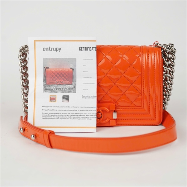 Túi Chanel Boy cam (20470225) kèm tag xanh sz20 (A-T) KG+