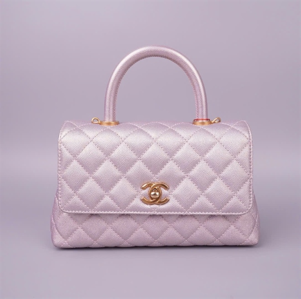Túi Chanle coco tím X3685PA5 sz23 KG+