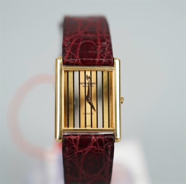Đồng hồ Raymond Weil mặt vuông quai nâu (5767) KG+