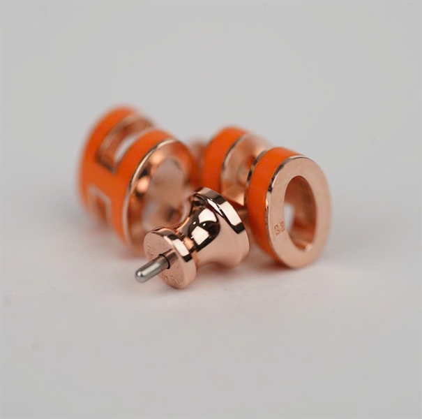 Bông tai Hermes Pop H cam MINI (A-T) KG+