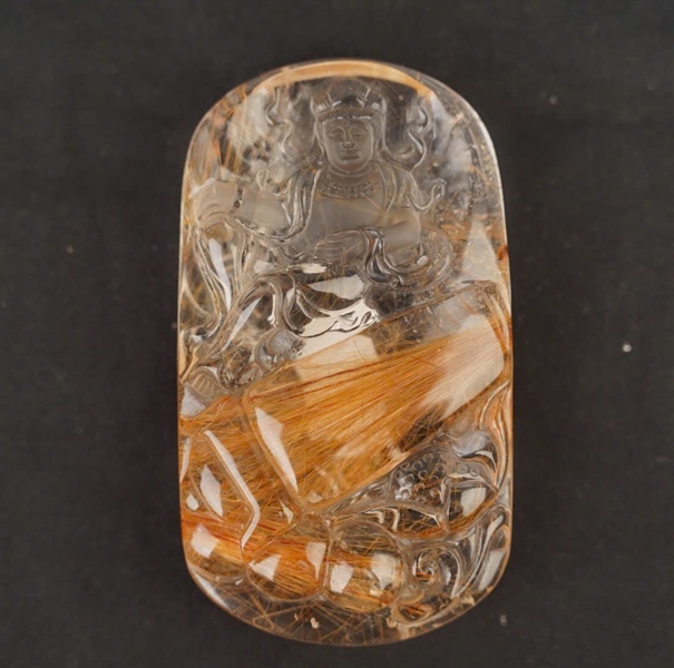 Mặt dây Quan Âm tóc nâu KG+