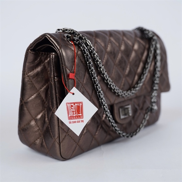 Túi Chanel nâu ánh bạc kèm lót form (12493050) sz28 KG+