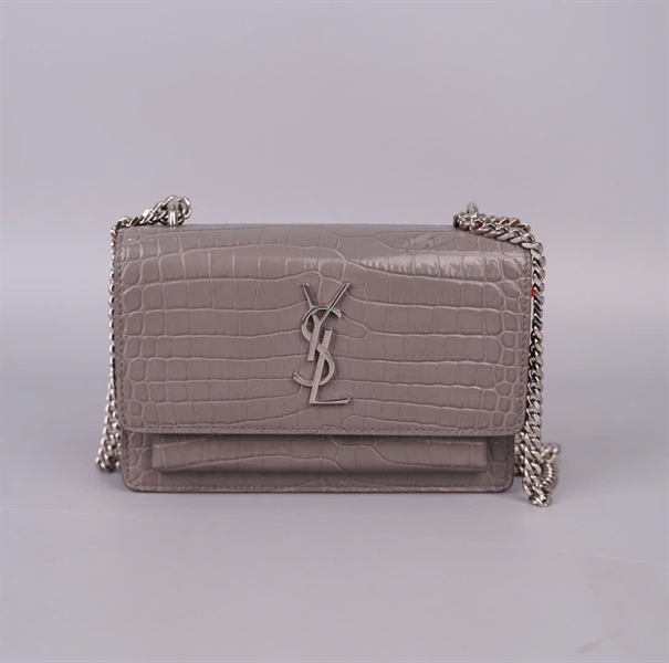 Túi YSL xám vân cá sấu sz17 KG+