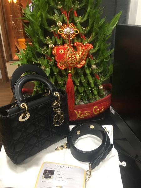 Túi Dior Lady đen size 20cm +