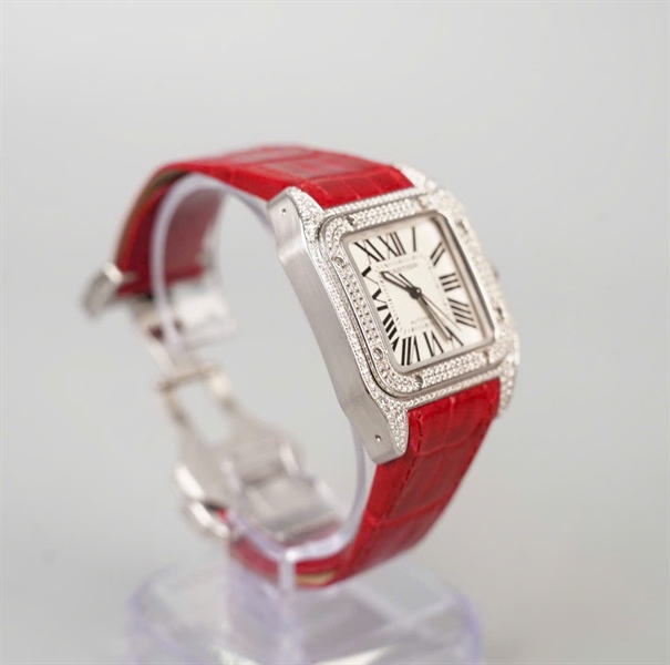 Đồng hồ CARTIER Santos 100 sz36x44 đỏ (495526VX) (HC) KG+