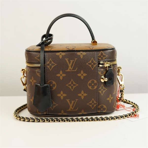 Túi LV Vanity hoa nâu sz18 +
