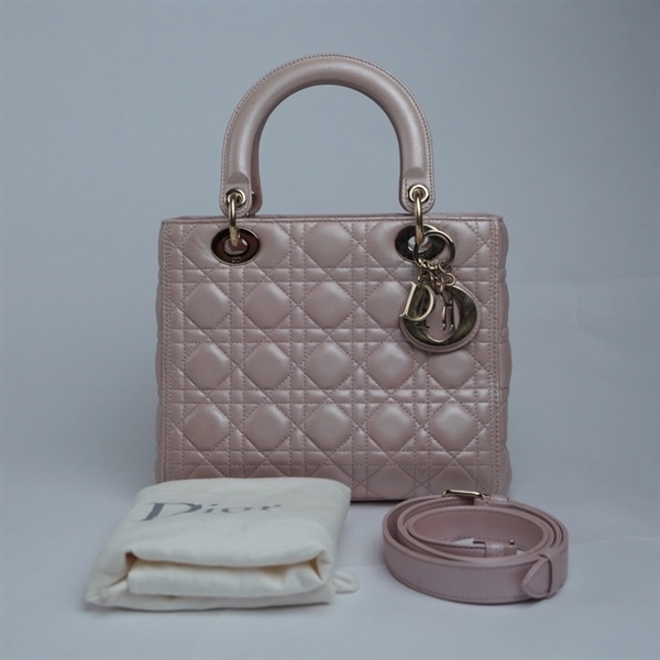 Túi Dior Lady hồng nude (15-BO-1107) szM (BQ) KG+