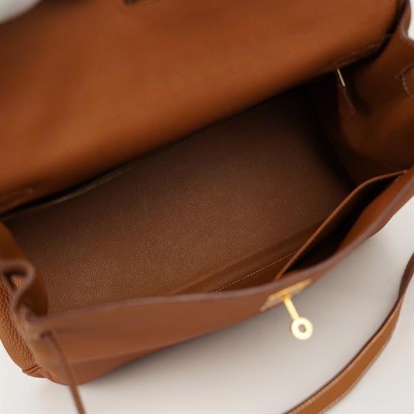 Túi Hermes Kelly nâu kèm ổ + 2 chìa sz35 (BQ) KG+