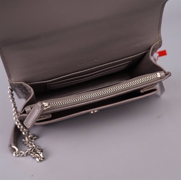Túi YSL xám vân cá sấu sz17 KG+