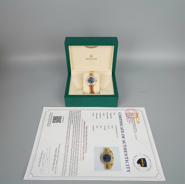 Đồng hồ Rolex mặt tròn vàng 18k đính đá (X221428) (HC) KG+