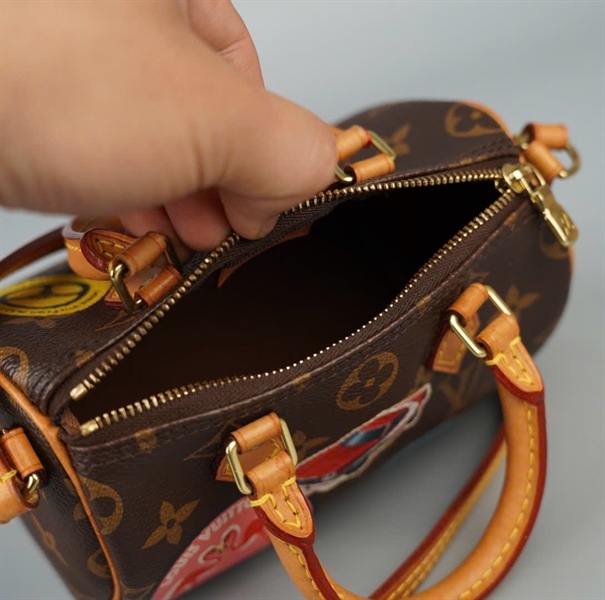 Túi LV Speedy hoa nâu in hình (TR3196) sz16 (HC)+