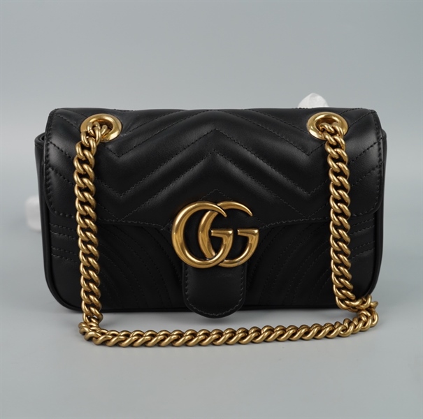 Túi GG Marmont đen sz21 (BMC) +