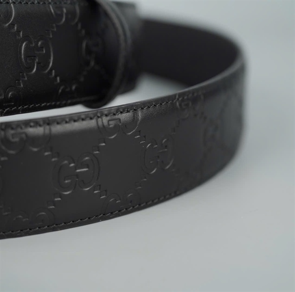 Thắt lưng GG đen khóa bạc bản 4cm dài 106cm (ALT) KG+