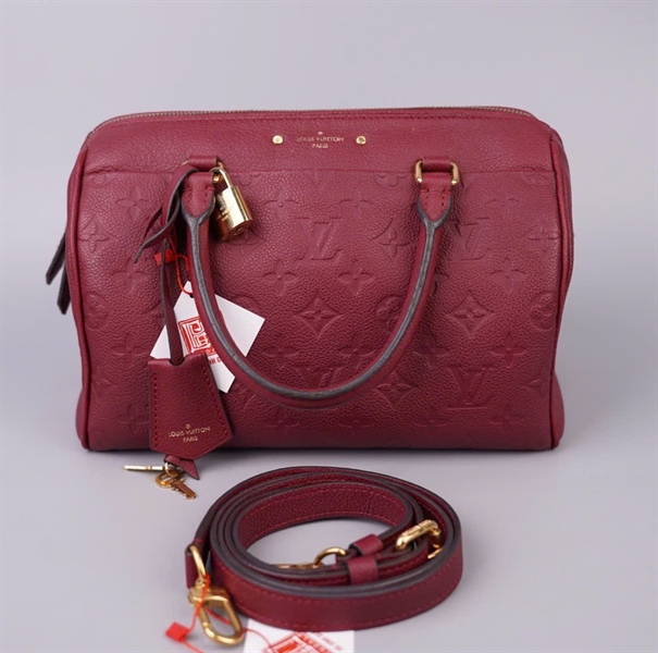 Túi LV Speedy đỏ kèm ổ + 2 chìa sz25 KG+