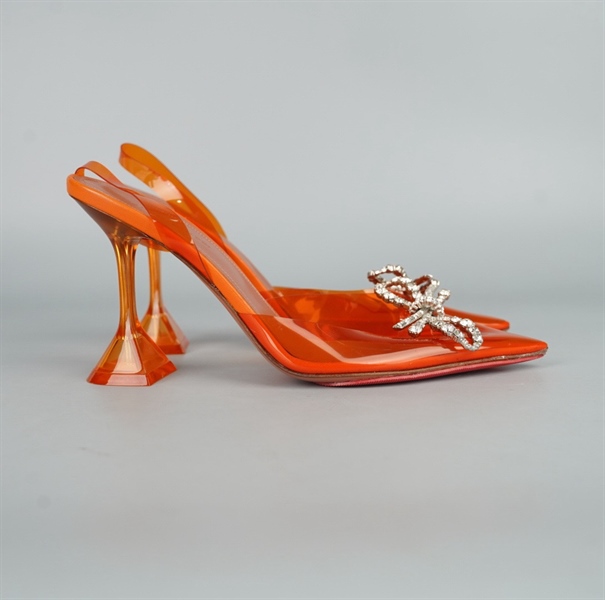 Giày Amina Muaddi Heels cam cao 11 sz37.5 KG+