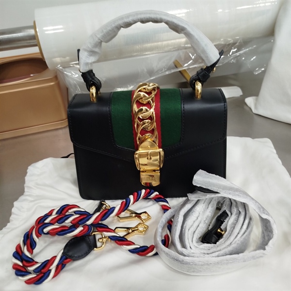 Túi GG Đen Phối Đỏ Xanh Rêu+