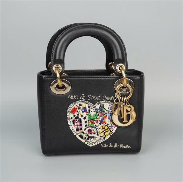 Túi Dior Lady đen hình trái tim (18-MA-0118) szmini (HC)+