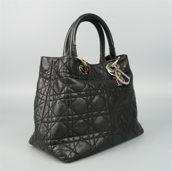 Túi Dior Lady Handle đen kèm lót form (38-BN-1016) sz24 +