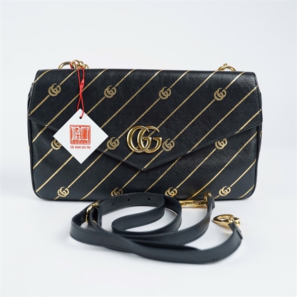 Túi GG Thiara double trắng đen (524822-213048) sz26 (TH) KG+