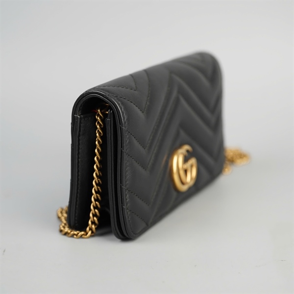 Túi GG đeo chéo Marmont đen sz18 (BQ) KG+