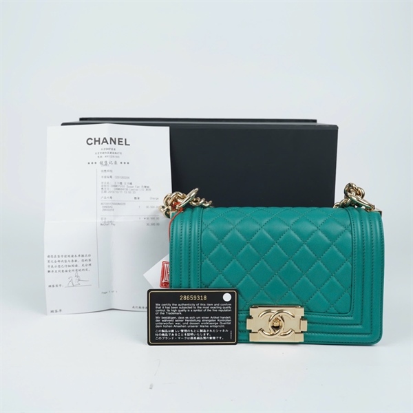 Túi Chanel Boy xanh (28659318) sz20 (BMC) KG+