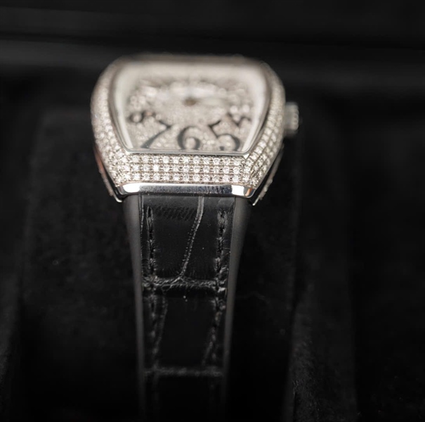 Đồng hồ Franck Muller dây đen mặt full kim no3569 KG+