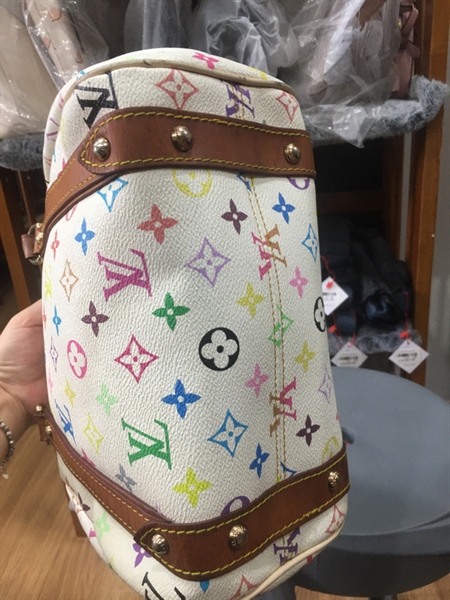 Túi LV trắng hoa nhiều màu size 27cm+