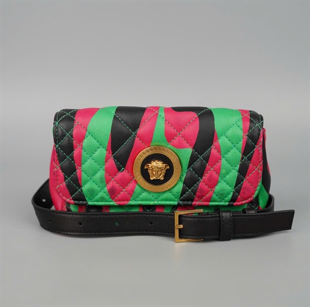 Túi Versace Belt 3 màu xanh đen hồng +