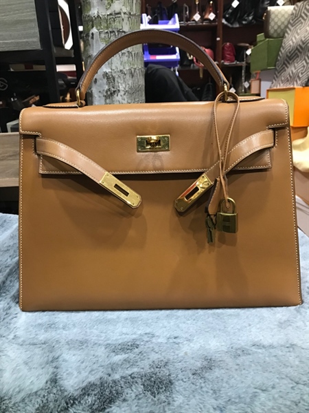 Túi Hermes nâu ổ chìa 23cm KG+