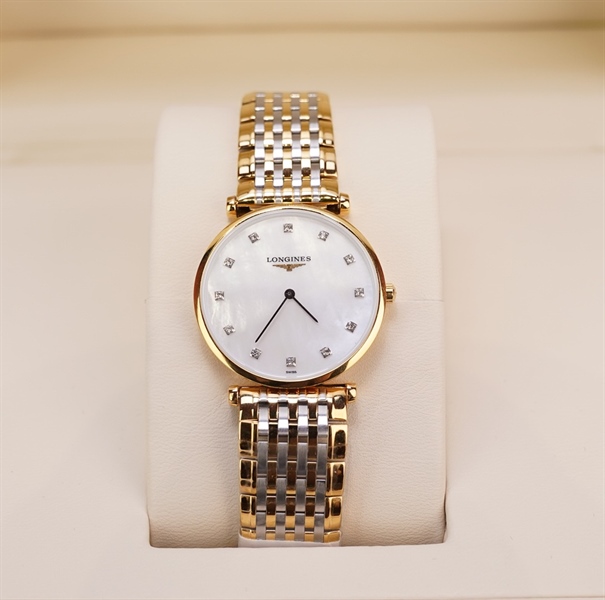 Đồng hồ Longines mặt tròn dây vàng KG+