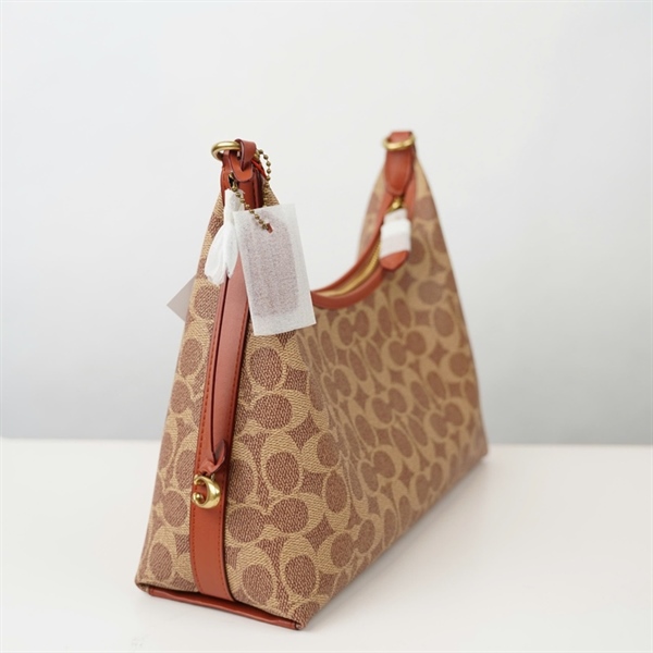 Túi Coach thuyền màu nâu 2 strap sz29 +