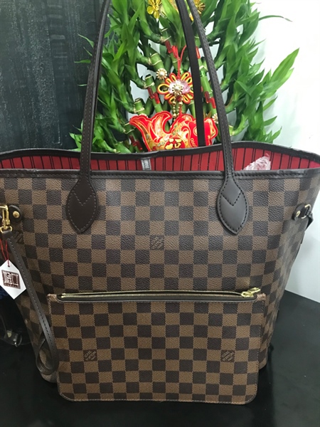 Túi NeverFull LV Ô Vuông Kèm Pound+