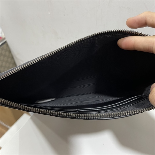 Túi clutch GG Đen Vân Nổi KG+