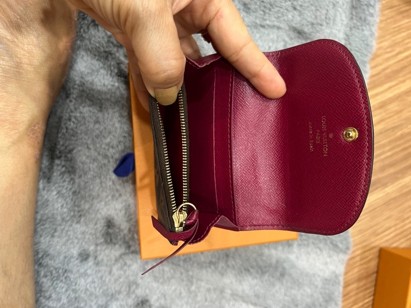 Ví card LV hao nâu viền bo+