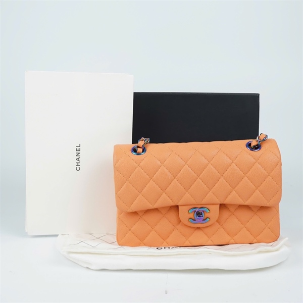 Túi Chanel Classic cam khóa màu (NH435HT7) sz23 (BMC) KG+