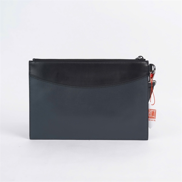 Túi Dior Clutch đen viền xám (29-BO-0213) sz26 (BQ) KG+