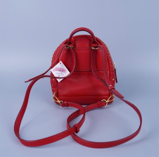Balo MCM đỏ đính đá kèm 3 strap +
