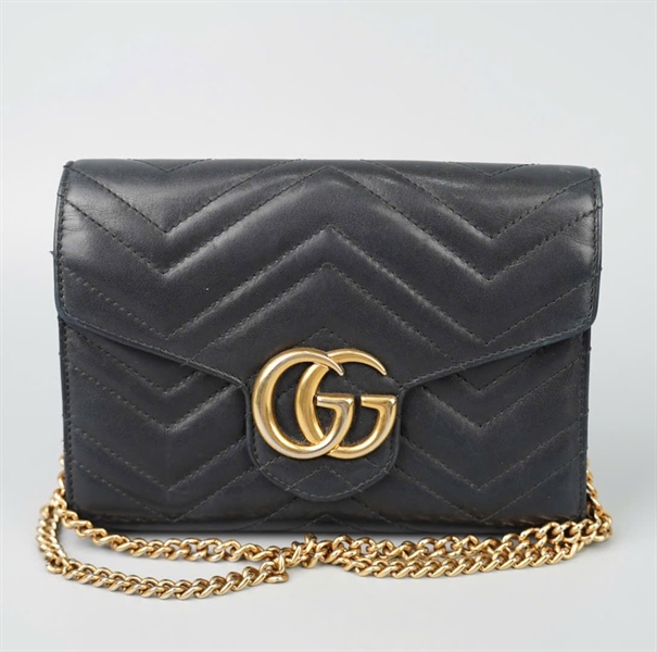 Túi GG Marmont chữ nhật đen sz20 KG+