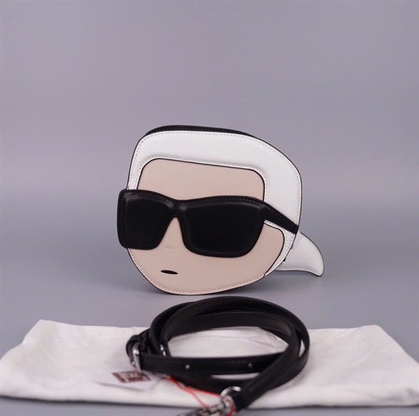 Túi Karl Lagerfeld trắng hình mặt sz20 KG+