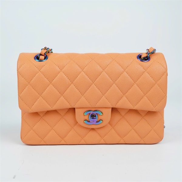 Túi Chanel Classic cam khóa màu (NH435HT7) sz23 (BMC) KG+