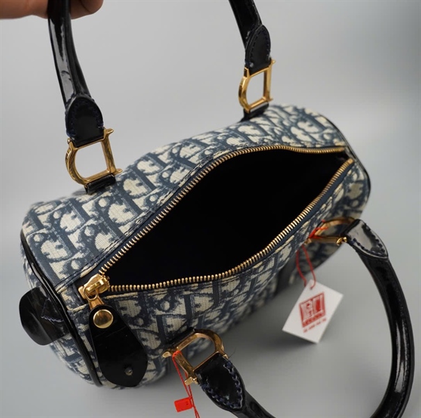 Túi Dior Speedy màu xám viền đen (BO C 0111) kèm ổ + chìa sz26 +