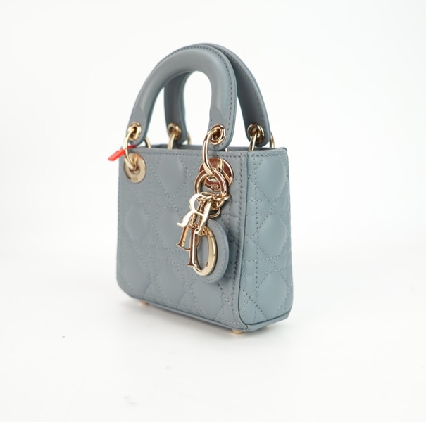 Túi Dior Lady micro màu xám KG+