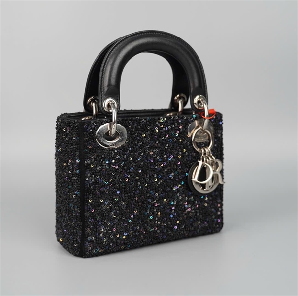 Túi Dior Lady đen đính cườm (04-MA-1114) szmini KG+