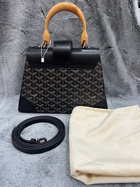 túi goyard đen quai gỗ+