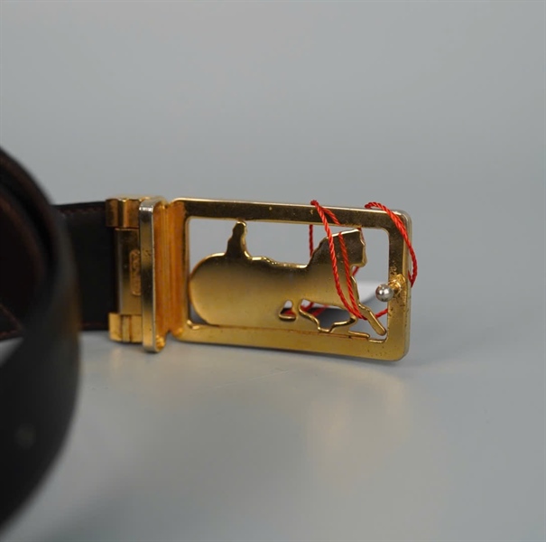 Thắt lưng Celine màu đen mặt xe ngựa vàng bản 3cm KG +