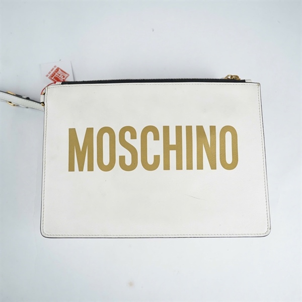 Túi Moschino Clutch trắng sz27 (TH) KG+