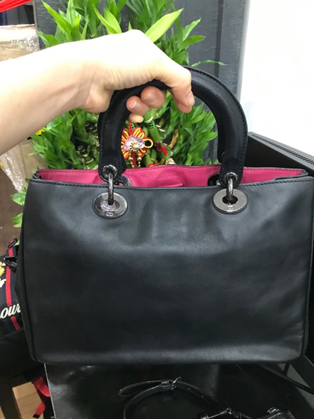 Túi Dior Đen Lòng Hồng Kèm Pound+