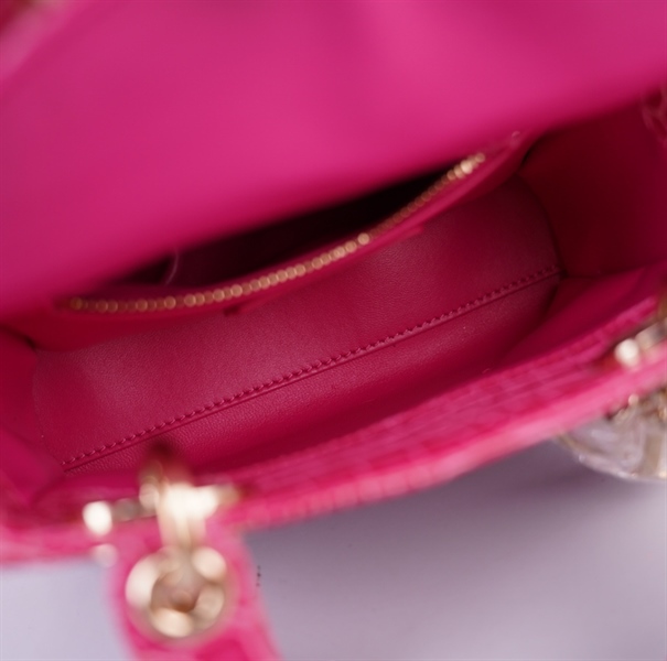 Túi Dior Lady hồng (02-MA-0148) sz mini (BMC) KG+
